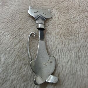 Silver Cat Brooch